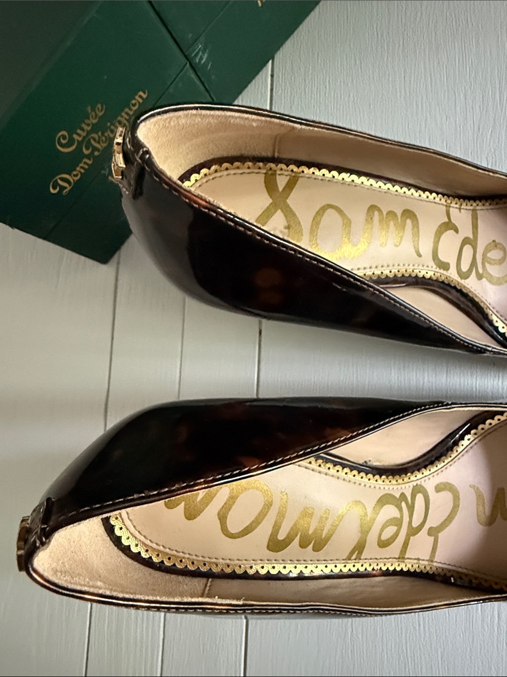 Sam Edelman Women's Tortoiseshell Brown Pointed-Toe Pumps - Picture 9 of 12